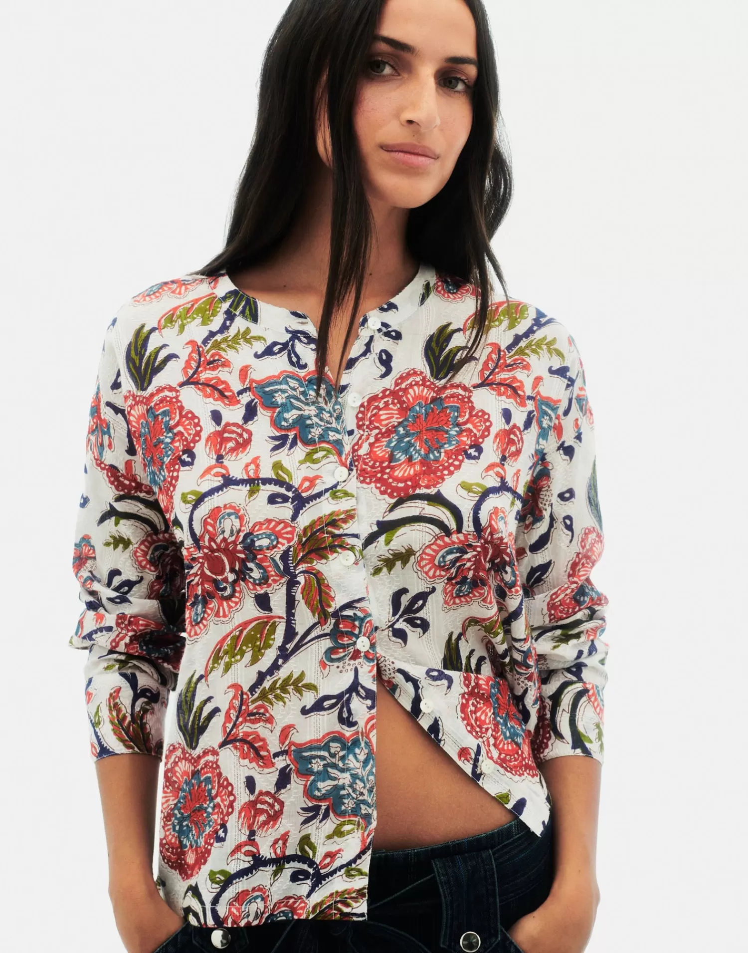 Shirts & Blouses*Natura Selection Dobbi Chennai Blouse 147741-OFFWHITE