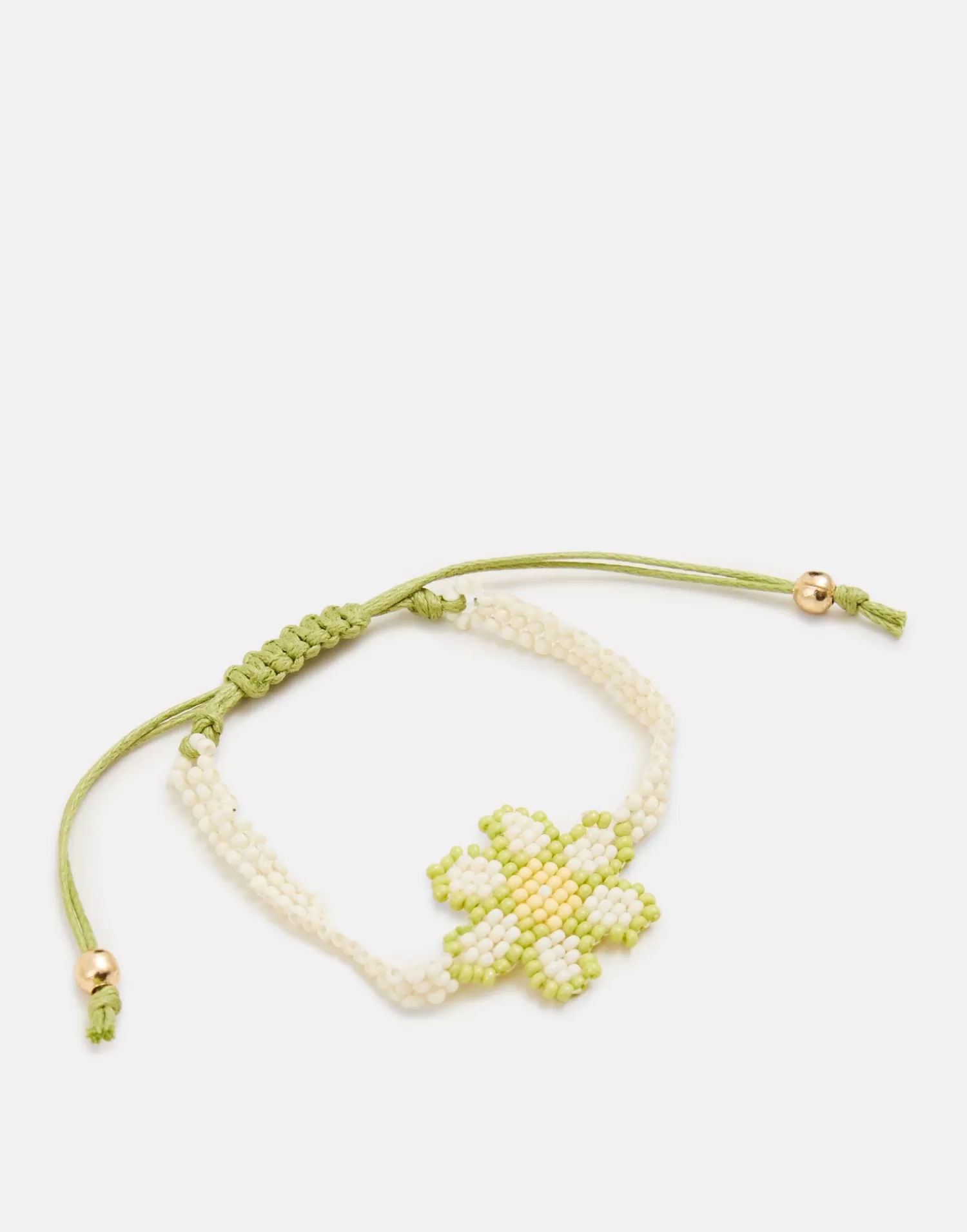 Jewelry*Natura Selection Flower Beads Bracelet 147862-WHITE