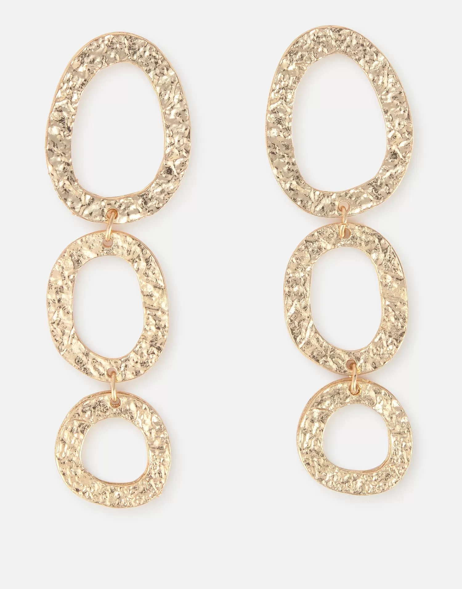 Jewelry*Natura Selection Long Oval Hoop Earrings 151088-GOLD