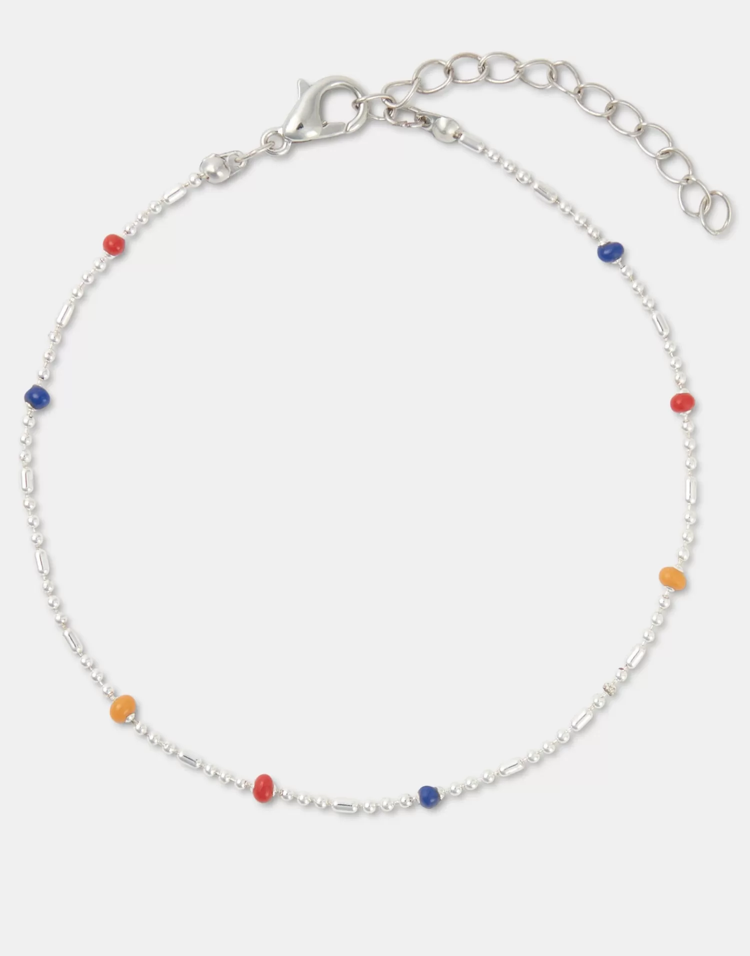 Jewelry*Natura Selection Multicolor Bead Bracelet 149966-SILVER